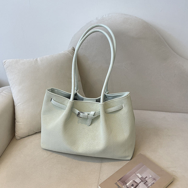 Textured Woven Tote Handbag