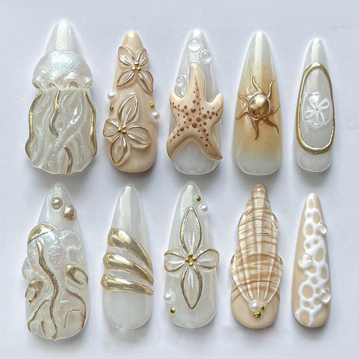 Romantic Kiss-Inspired Press-On Nail Art Set