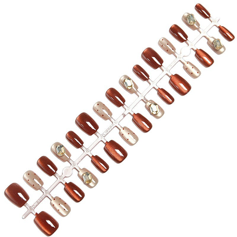 Acrylic nail set with elegant ombre designs and sparkling accents Kalsten