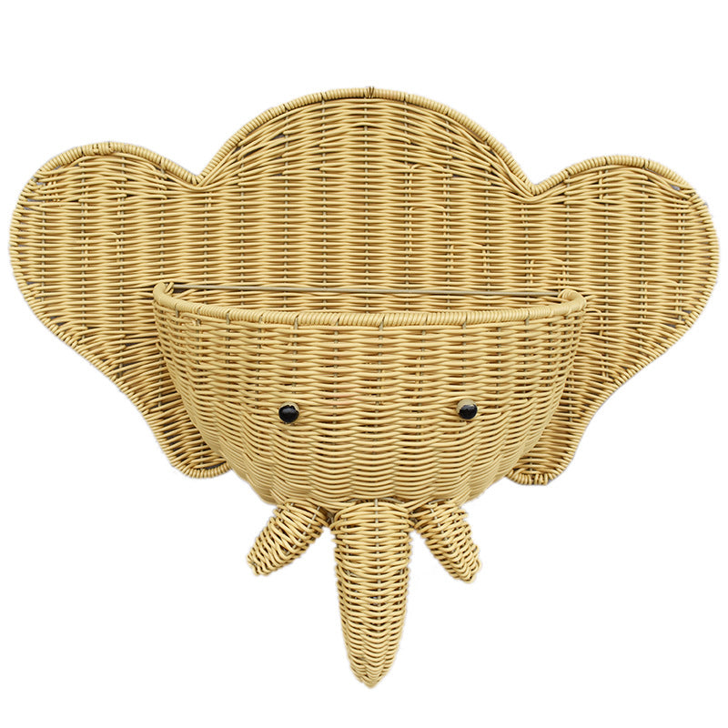Decorative Elephant-Shaped Wall Basket Kalsten