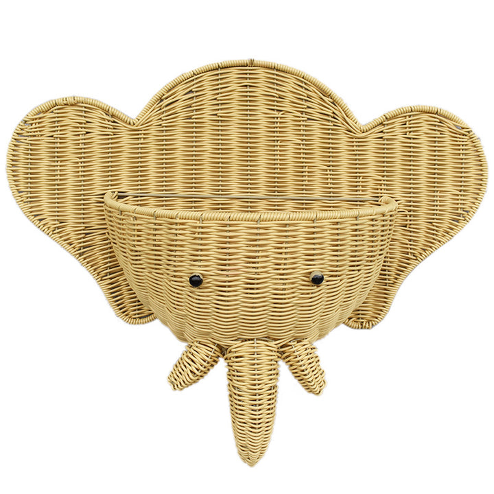 Decorative Elephant-Shaped Wall Basket Kalsten