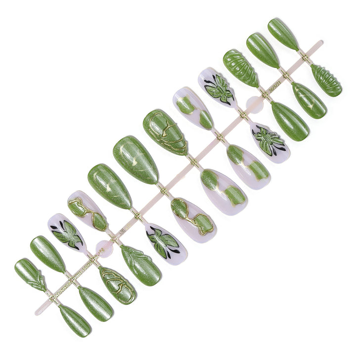 Creative Nail Art Set with Insect and Leaf Patterns Kalsten