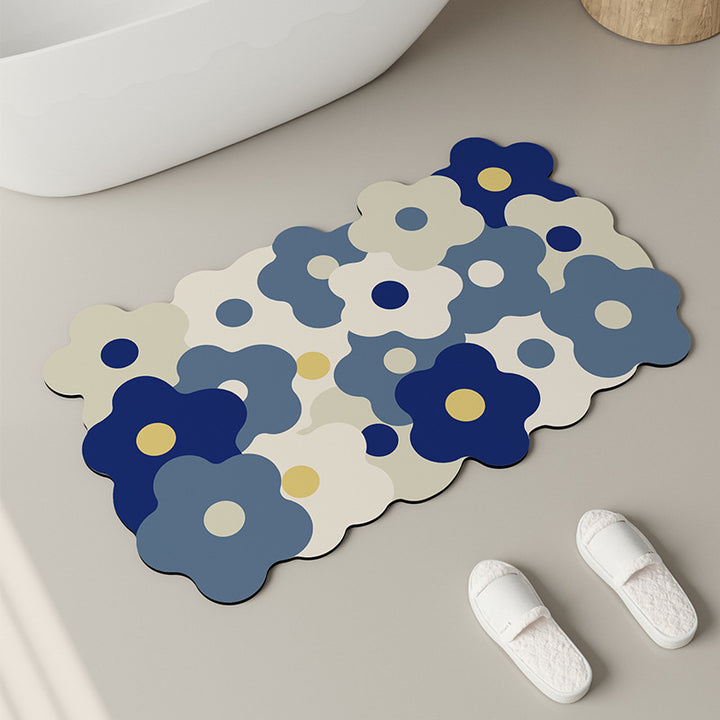 Decorative Floral Pattern Bath Mat Kalsten