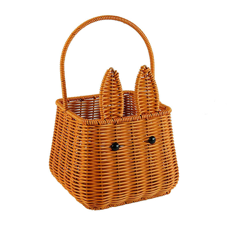 Cute Rabbit Ears Woven Storage Basket Kalsten