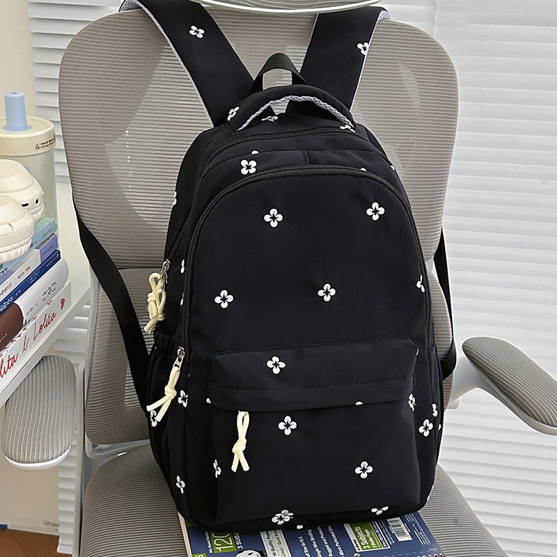 Embroidered Floral Patterned School Backpack Kalsten