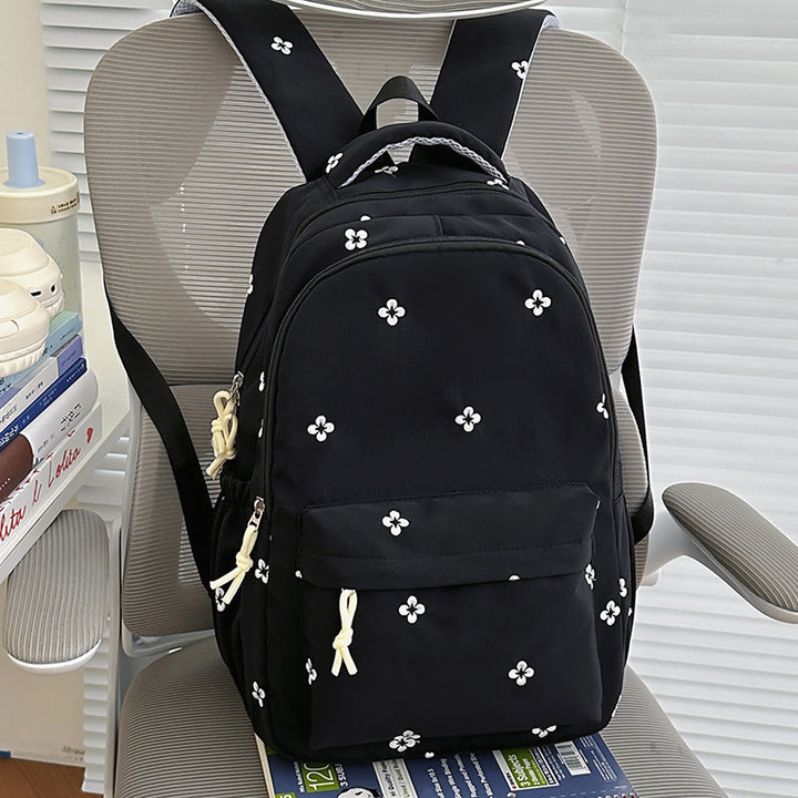 Embroidered Floral Patterned School Backpack Kalsten