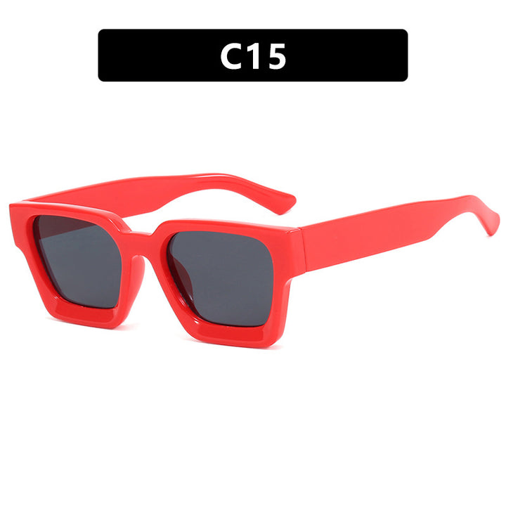 Ladies fashionable square sunglasses with sturdy frame and yellow lenses Kalsten