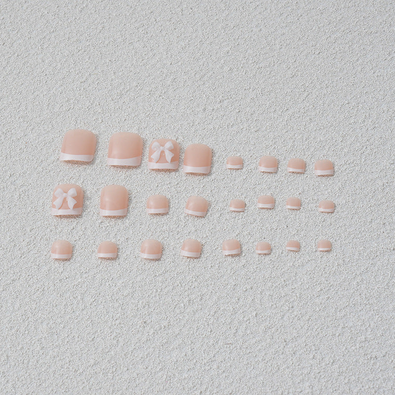 Artificial nail set with romantic bow motifs Kalsten
