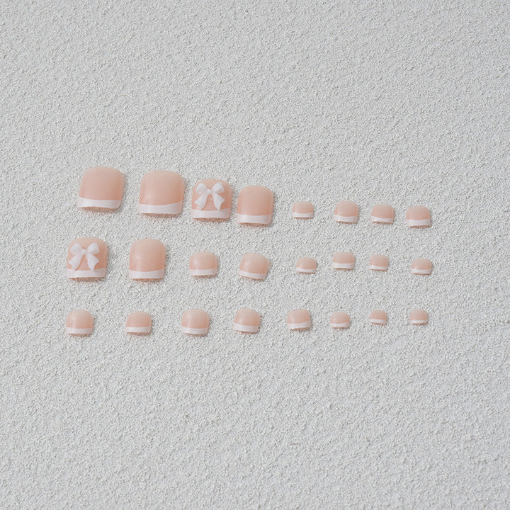 Artificial nail set with romantic bow motifs Kalsten