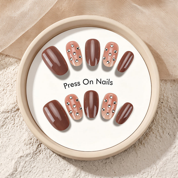 Decorative Press-On Nail Set with Star and Bow Designs Kalsten