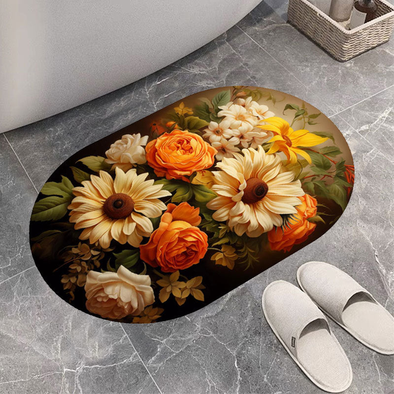 Floral Print Bath Mat Kalsten