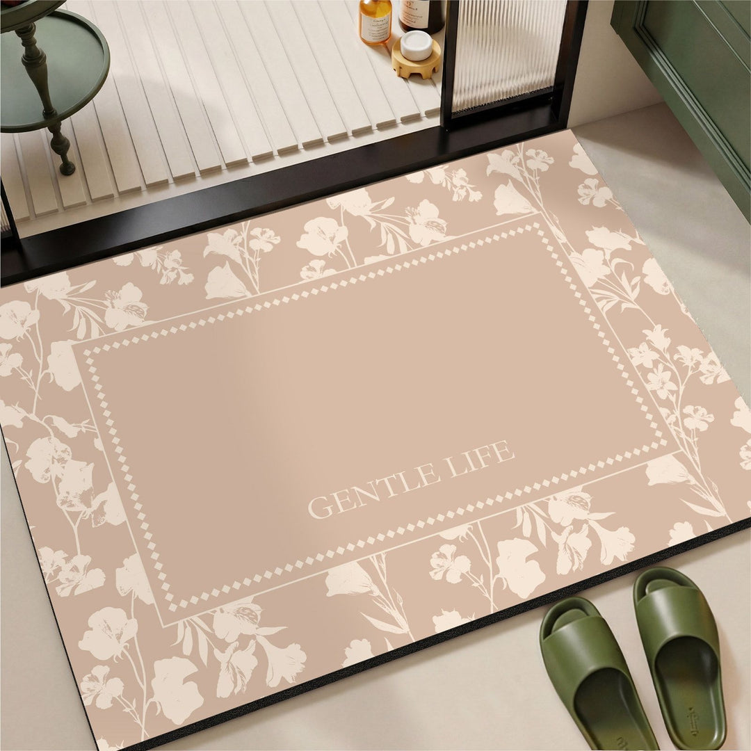 Elegant Vintage Floral Print Area Mat
