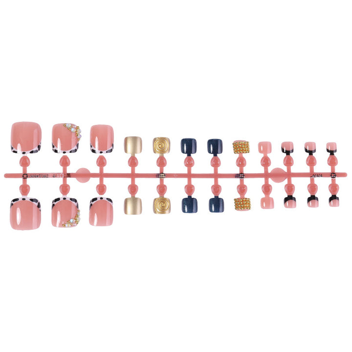 Elegant Press-On Nail Art Set with Decorative Accents Kalsten