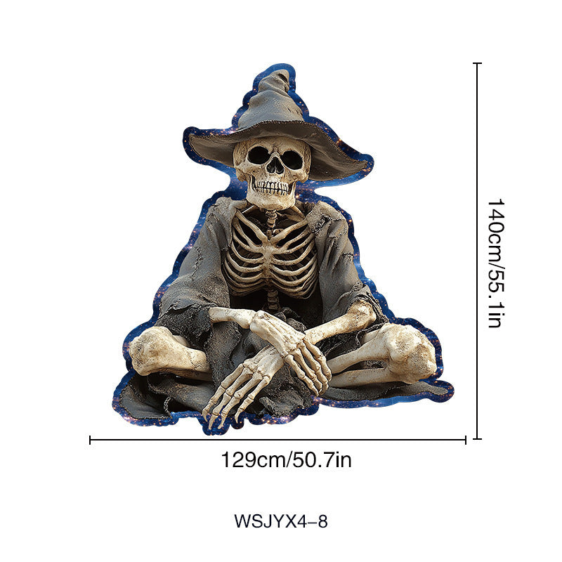 Large Halloween wall sticker vinyl with dancing skeletons and removable self-adhesive film