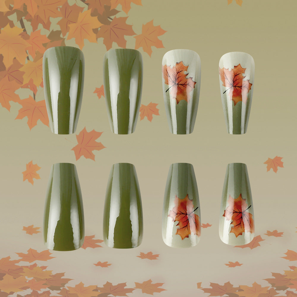 Autumn Leaf-Themed Press-On Nail Art Kalsten
