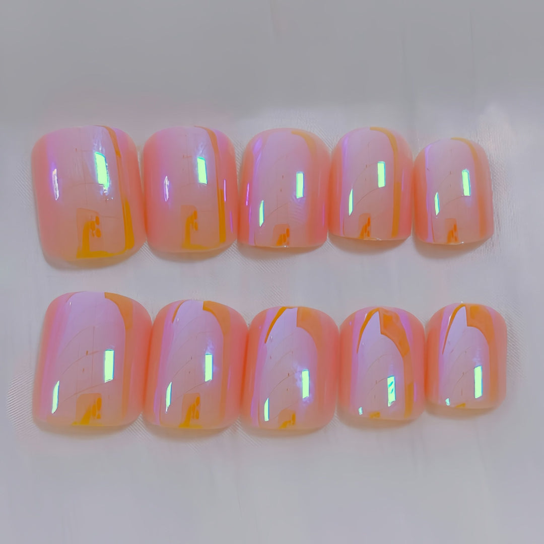 Iridescent Glossy Nail Tips Kalsten