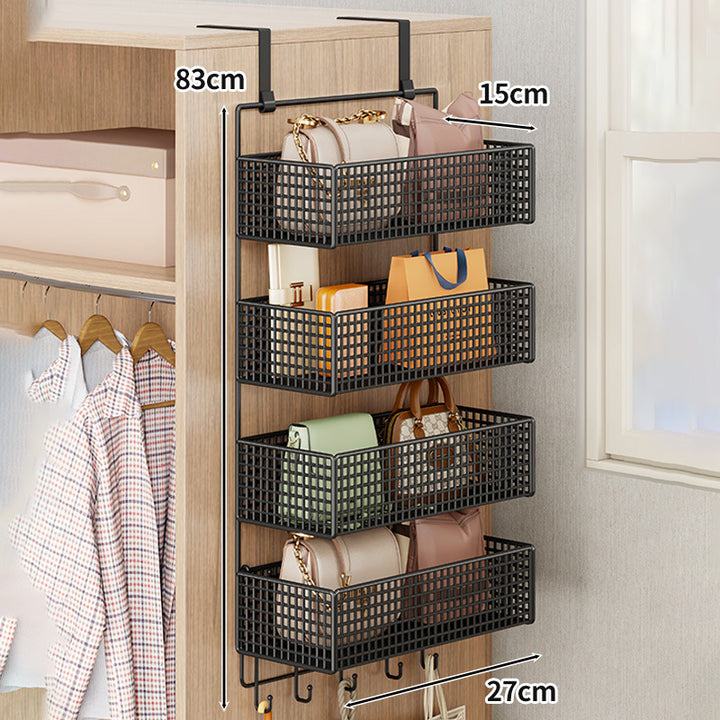 Overdoor Mesh Storage Organizer with Hooks
