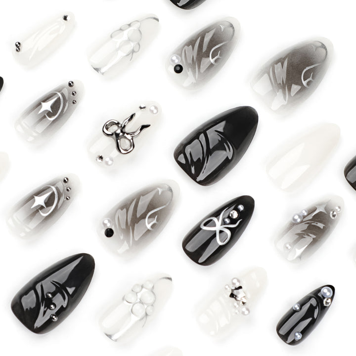 Elegant artificial nails with modern design and glitter accents Kalsten