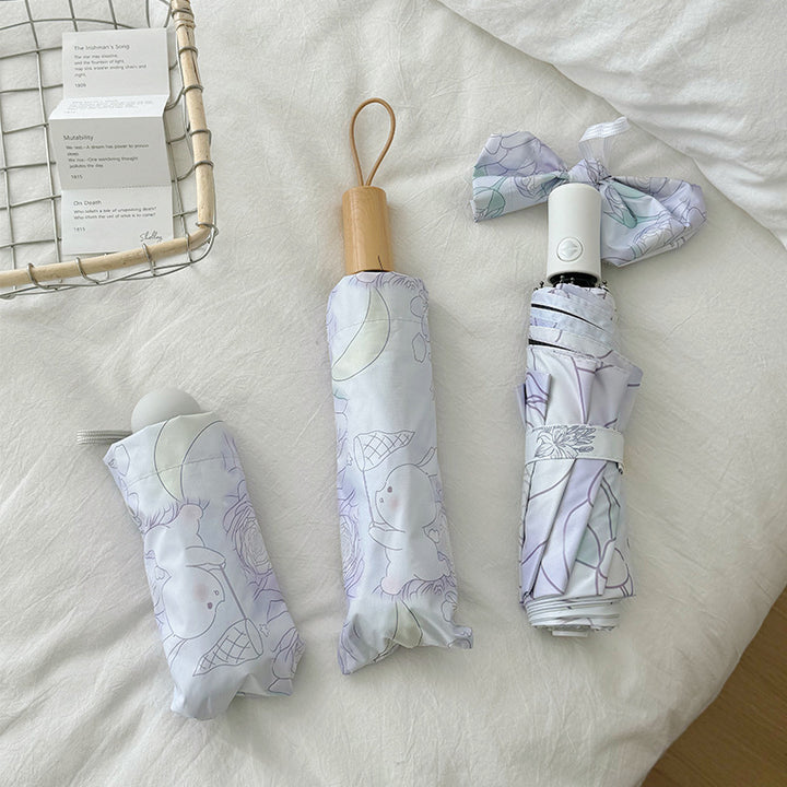 Ladies Folding Umbrella with Floral Minimalism Kalsten