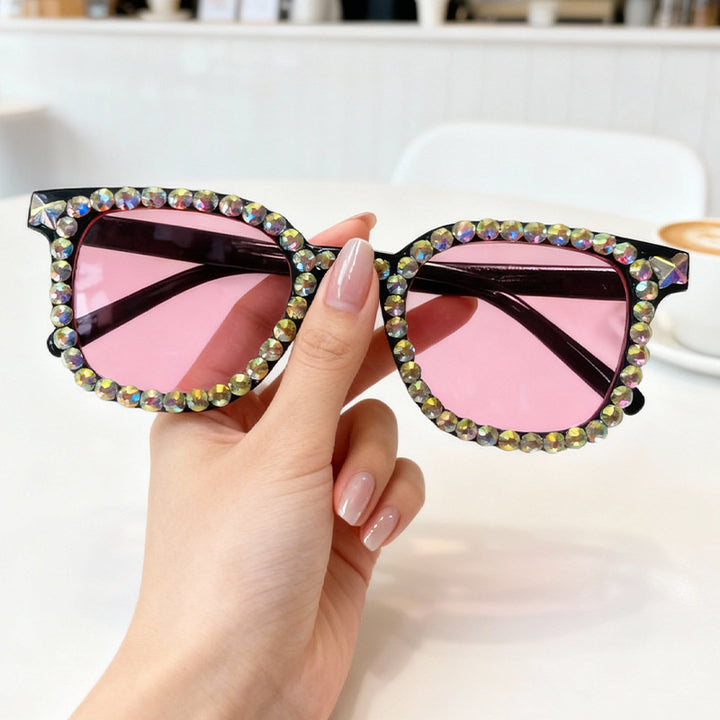 Crystal-Embellished Cat Eye Sunglasses Kalsten