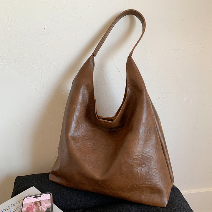 Sleek Soft Leather Hobo Bag Kalsten