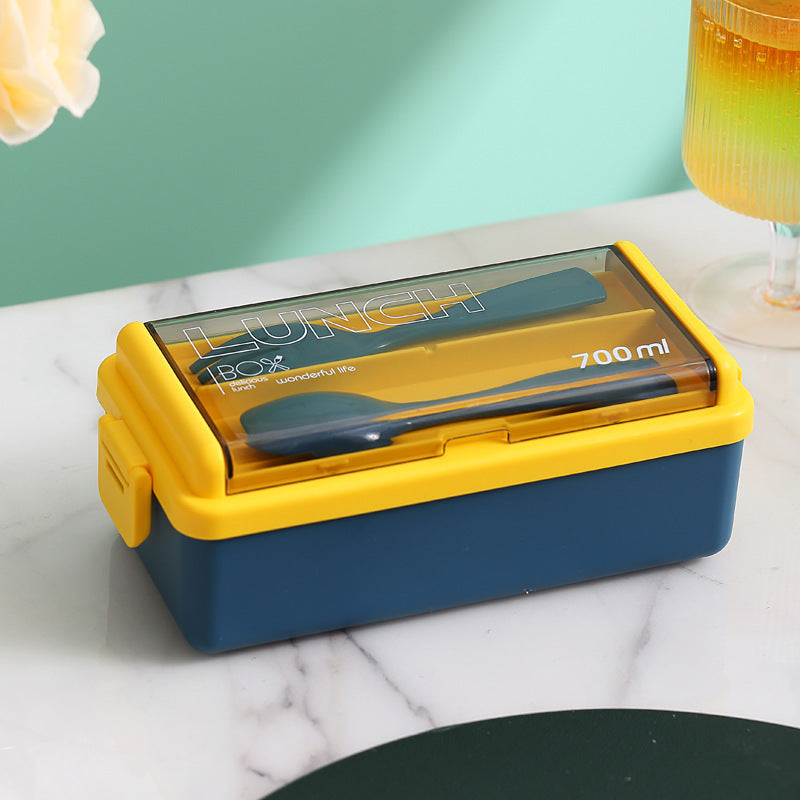 Multifunctional Food Storage Lunch Box with Built-In Utensil Set