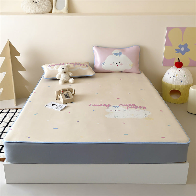 Child mattress topper with cute elephant print and non-slip bottom