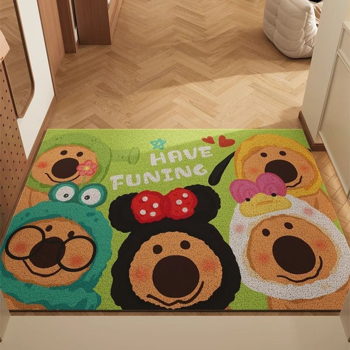 Cute Bear Pattern Doormat for Home Entryway
