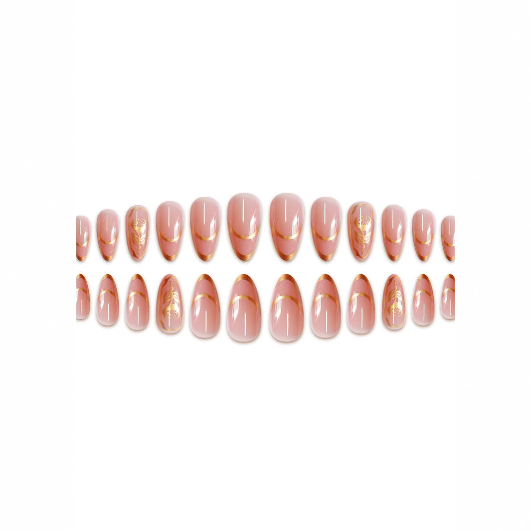 Elegant Floral Accent Press-On Nails Kalsten