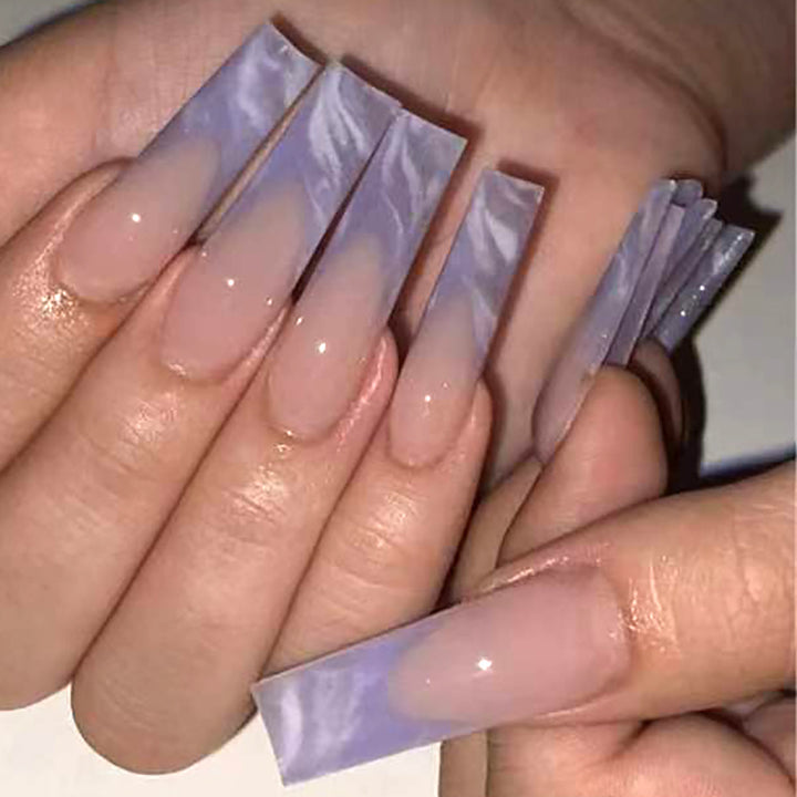 Long Acrylic Press-On Nail Set with Ombre Effect Kalsten