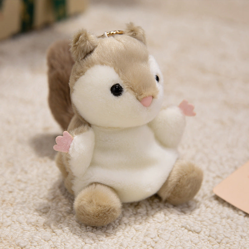 Mini Plush Otter Bag Charm with Metal Key Ring and Ultra-Soft Faux Fur Kalsten