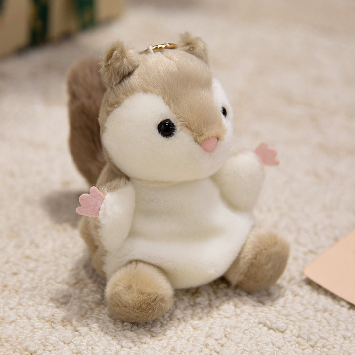 Mini Plush Otter Bag Charm with Metal Key Ring and Ultra-Soft Faux Fur Kalsten