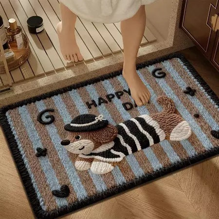 Cartoon Rabbit-Themed Bath Mat