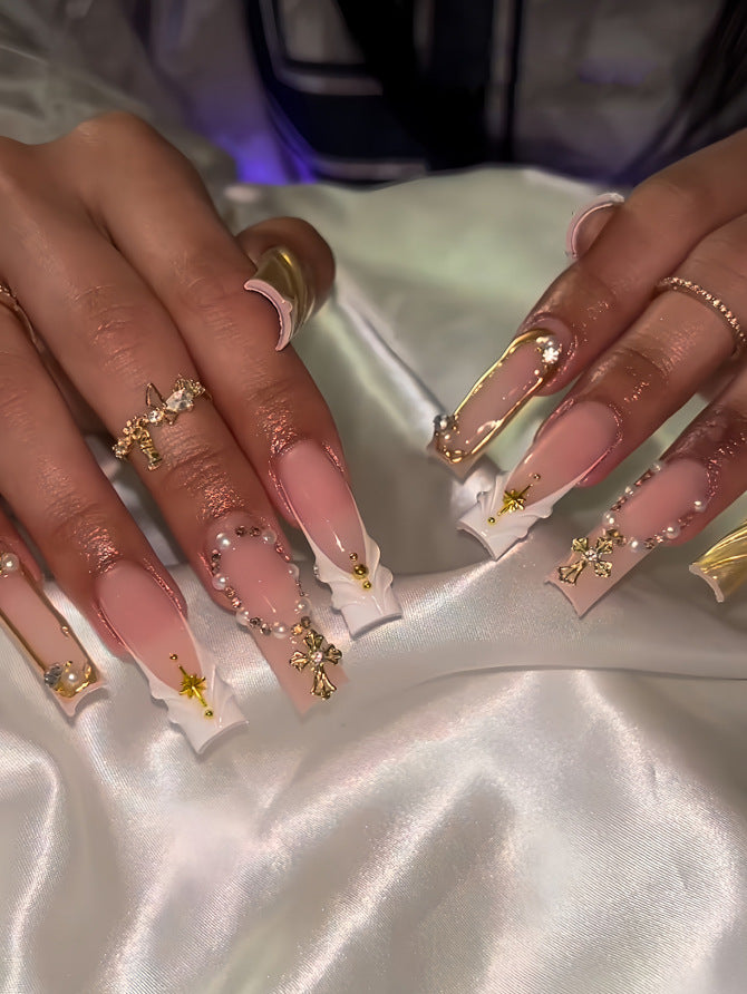 Decorative Long Press-On Nail Extensions Kalsten