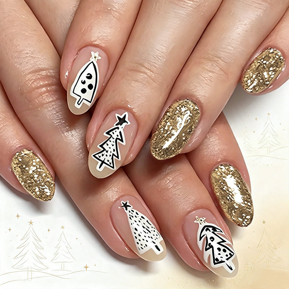 Festive Holiday-Themed Press-On Nails Kalsten