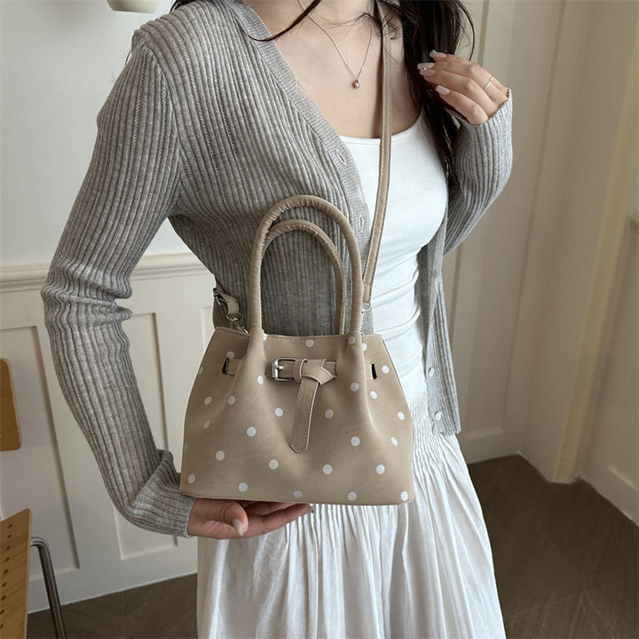 Casual Suede Polka Dot Handbag