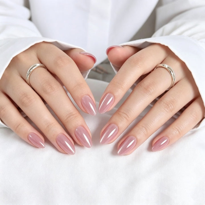 Glossy Almond-Shaped Press-On Nails Kalsten
