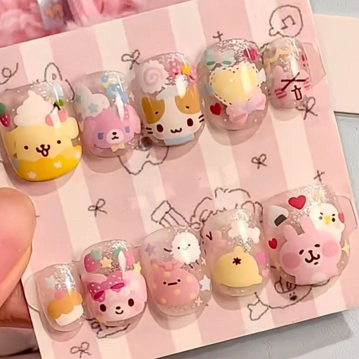 Whimsical Cartoon Character Nail Art Set Kalsten