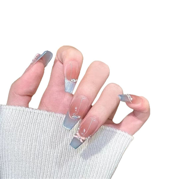 Decorative Nail Art Extensions with Rhinestone  Accents