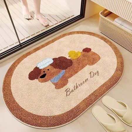 Cartoon-Themed Plush Bath Mat