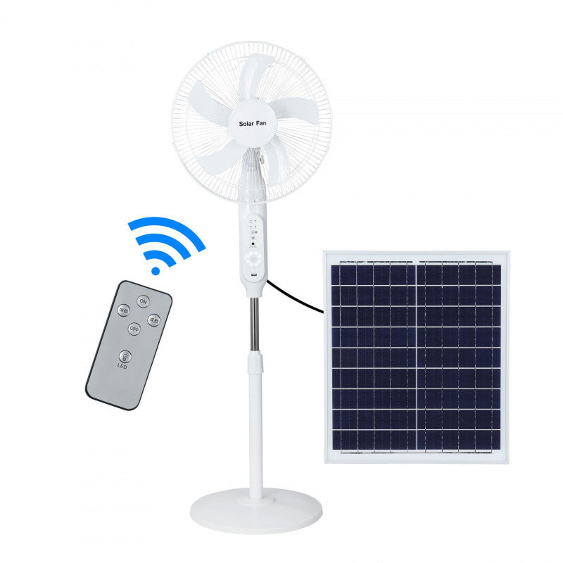 Unisex Solar-Powered Stand Fan with Remote Control and Adjustable Height Kalsten