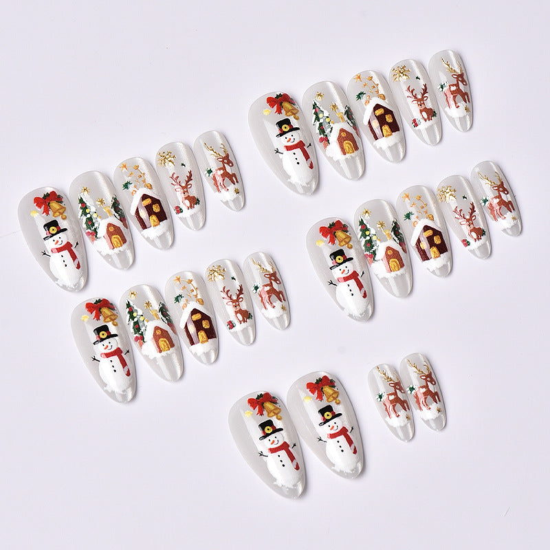 Christmas-Themed Press-On Nail Art Set