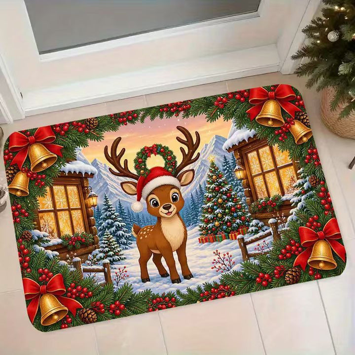 Festive Reindeer-Themed Welcome Mat Kalsten