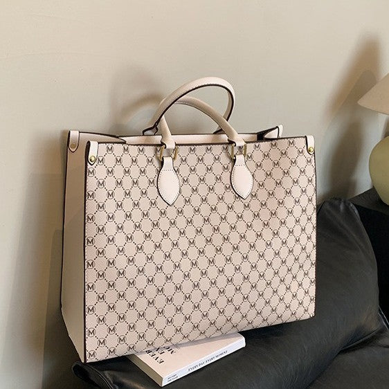 Luxe Logo-Printed Tote Handbag