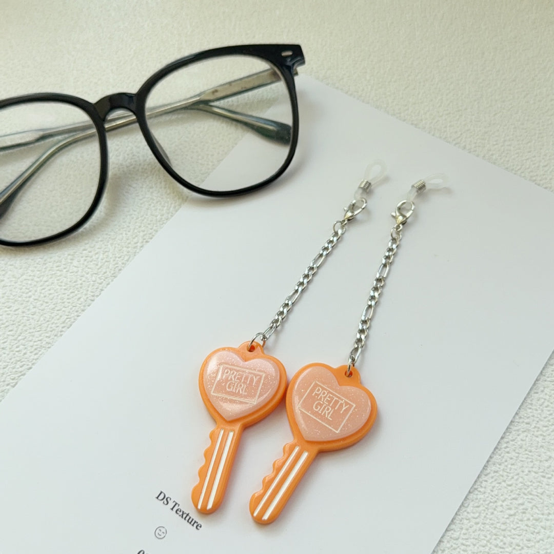 Heart-Shaped Key Dangle Earrings Kalsten