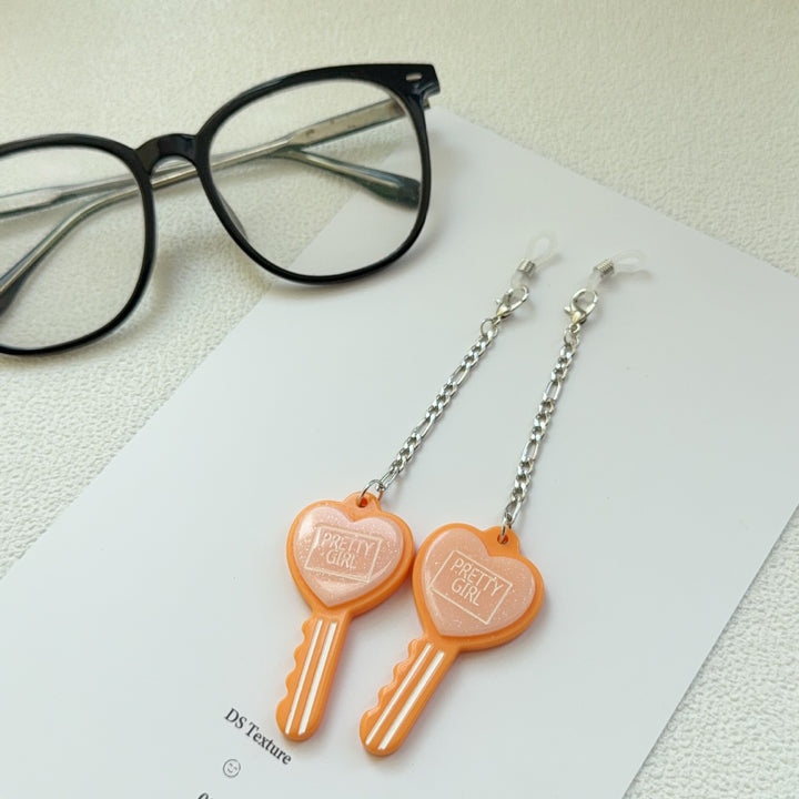 Heart-Shaped Key Dangle Earrings Kalsten