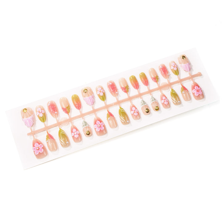 Artistic Floral-Themed Press-On Nail Set Kalsten