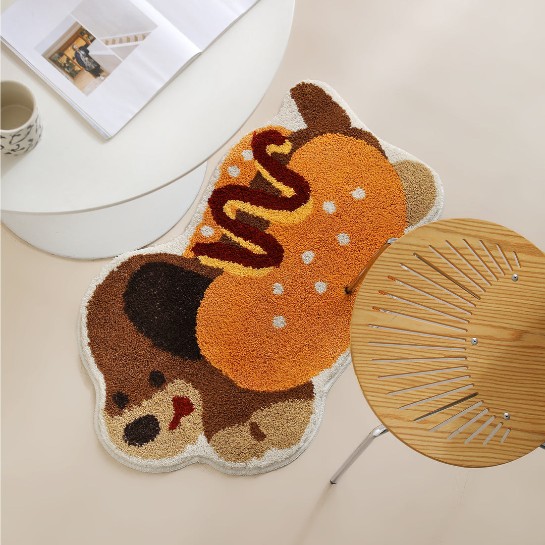Playful tufted dog rug made of chenille with non-slip underside Kalsten