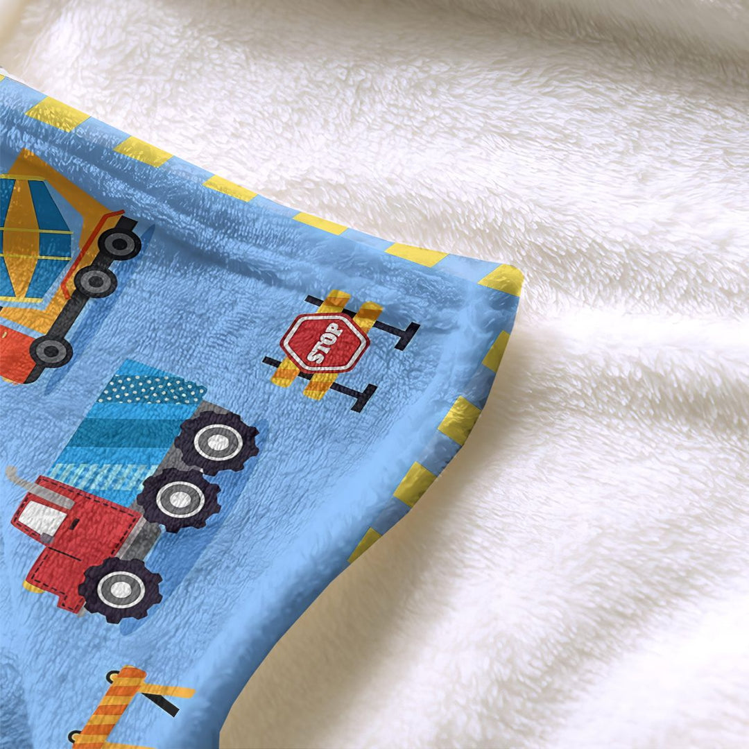 Playful Vehicle-Themed Fleece Blanket
