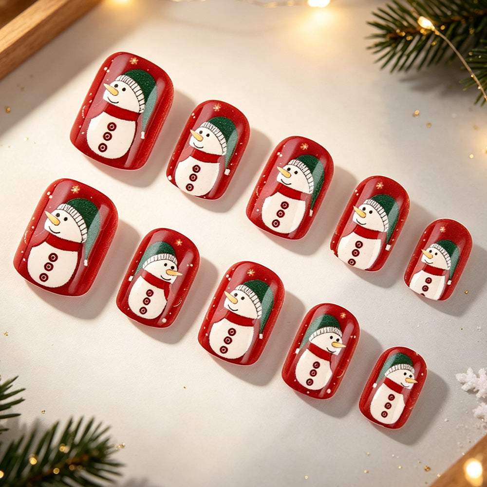 Holiday-Themed Snowman Nail Art Kalsten